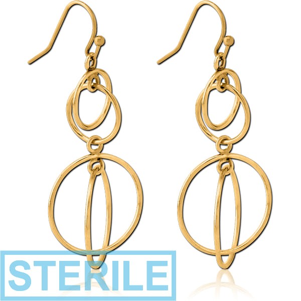STERILE GOLD PVD COATED BRASS EARRINGS PAIR