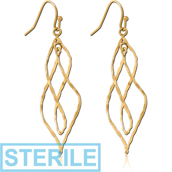 STERILE GOLD PVD COATED BRASS EARRINGS PAIR
