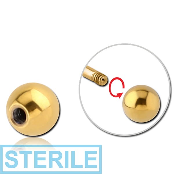 STERILE GOLD PVD COATED SURGICAL STEEL BALL
