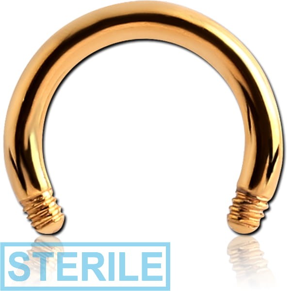 STERILE GOLD PVD COATED SURGICAL STEEL CIRCULAR BARBELL PIN