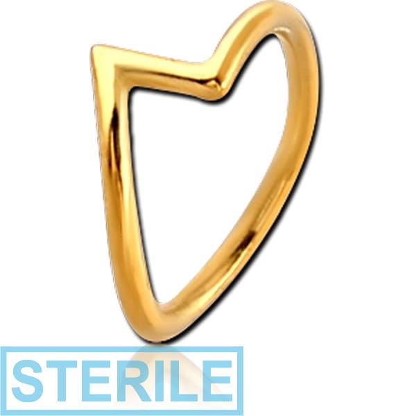 STERILE GOLD PVD COATED SURGICAL STEEL SEAMLESS RING