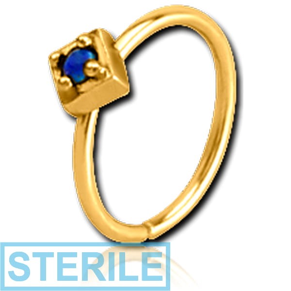 STERILE GOLD PVD COATED SURGICAL STEEL SYNTHETIC OPAL SEAMLESS RING