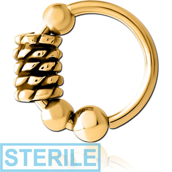STERILE GOLD PVD COATED SURGICAL STEEL SEAMLESS RING