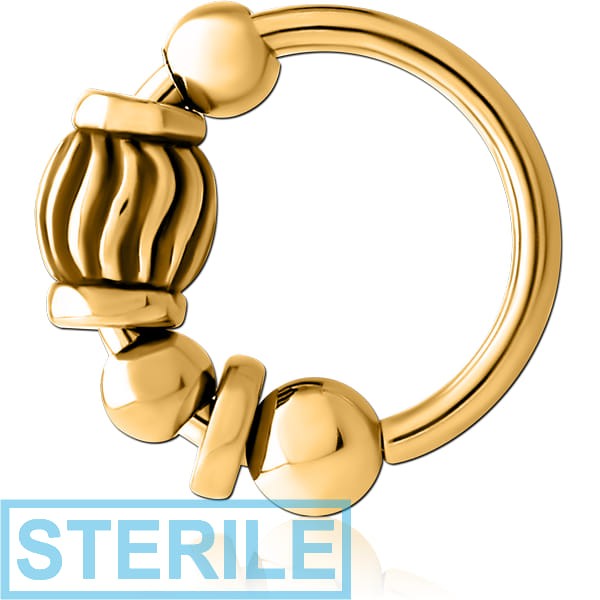 STERILE GOLD PVD COATED SURGICAL STEEL SEAMLESS RING
