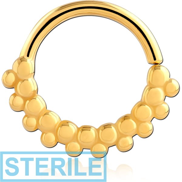 STERILE GOLD PVD COATED SURGICAL STEEL SEAMLESS RING