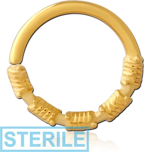 STERILE GOLD PVD COATED SURGICAL STEEL SEAMLESS RING