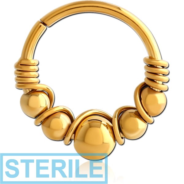 STERILE GOLD PVD COATED SURGICAL STEEL SEAMLESS RING