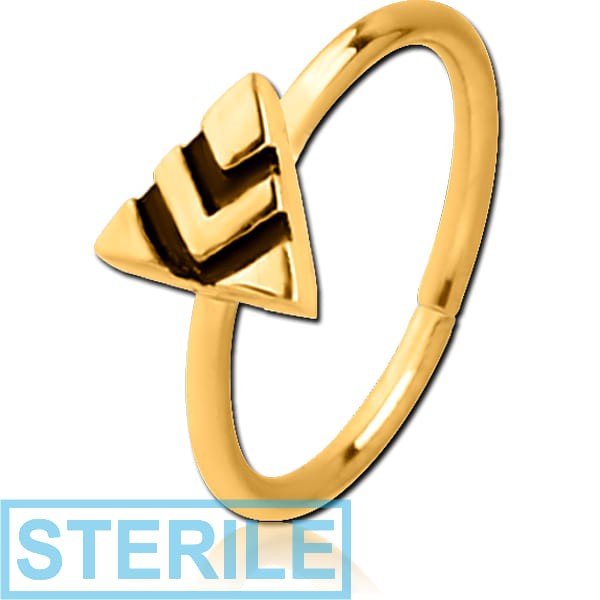 STERILE GOLD PVD COATED SURGICAL STEEL SEAMLESS RING - TRIANGLE