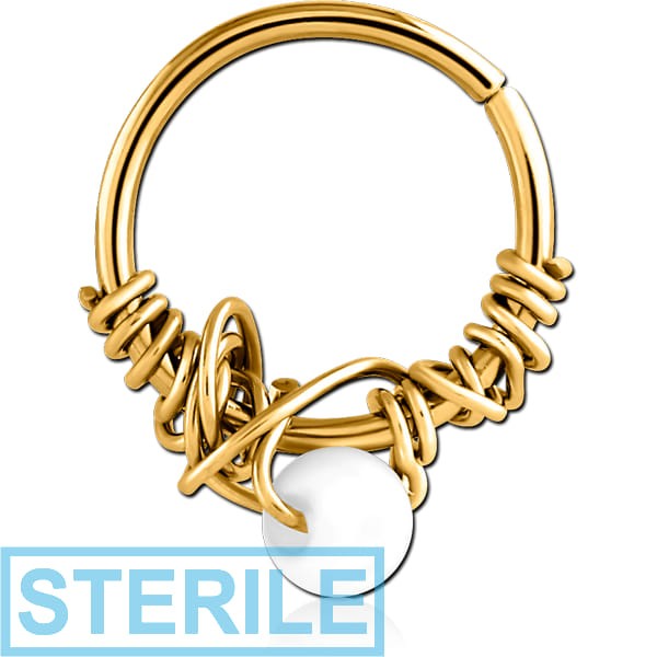 STERILE GOLD PVD COATED SURGICAL STEEL SEAMLESS RING