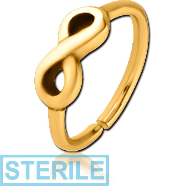STERILE GOLD PVD COATED SURGICAL STEEL SEAMLESS RING - INFINITY