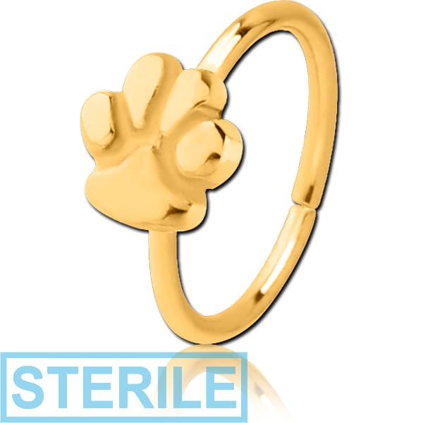 STERILE GOLD PVD COATED SURGICAL STEEL SEAMLESS RING - PAW