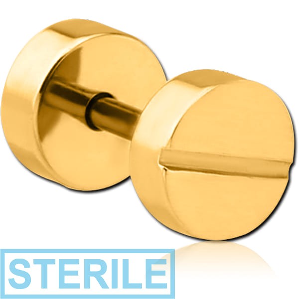 STERILE GOLD PVD COATED STAINLESS STEEL FAKE PLUG