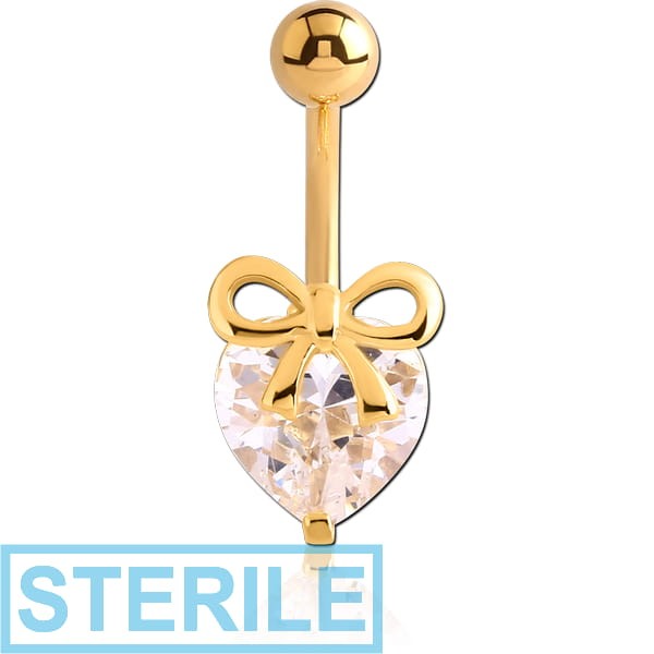 STERILE GOLD PVD COATED SURGICAL STEEL JEWELLED BANANA