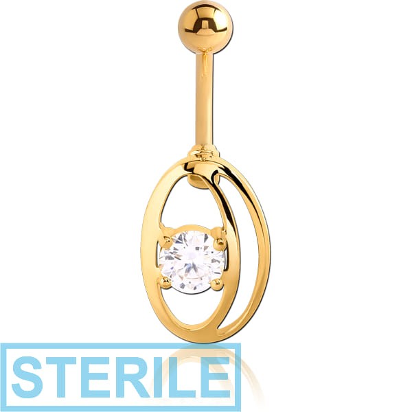 STERILE GOLD PVD COATED SURGICAL STEEL JEWELLED BANANA