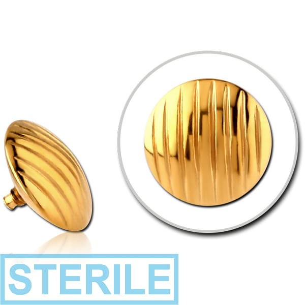 STERILE GOLD PVD COATED SURGICAL STEEL ATTACHMENT FOR 1.6MM INTERNALLY THREADED PINS