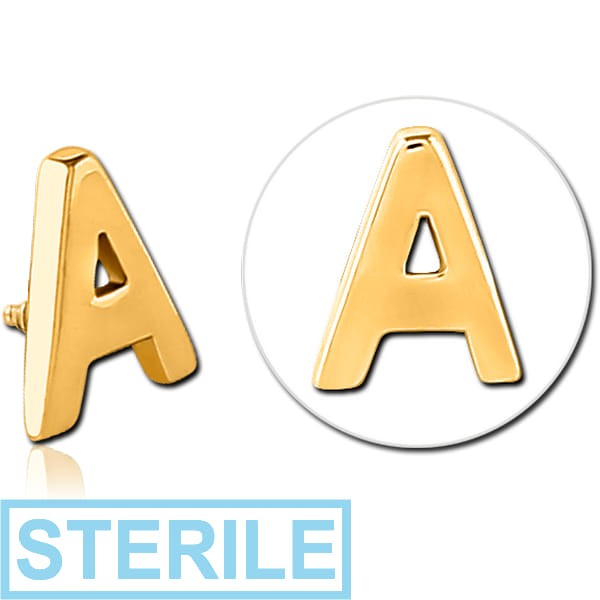 STERILE GOLD PVD COATED SURGICAL STEEL ATTACHMENT FOR 1.6MM INTERNALLY THREADED PINS - A