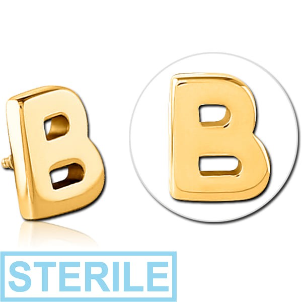 STERILE GOLD PVD COATED SURGICAL STEEL ATTACHMENT FOR 1.6MM INTERNALLY THREADED PINS - B