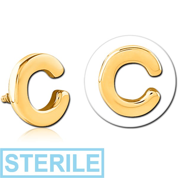 STERILE GOLD PVD COATED SURGICAL STEEL ATTACHMENT FOR 1.6MM INTERNALLY THREADED PINS - C