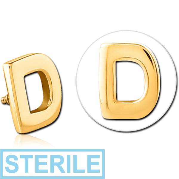 STERILE GOLD PVD COATED SURGICAL STEEL ATTACHMENT FOR 1.6MM INTERNALLY THREADED PINS - D
