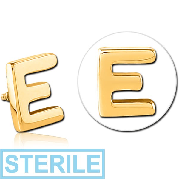 STERILE GOLD PVD COATED SURGICAL STEEL ATTACHMENT FOR 1.6MM INTERNALLY THREADED PINS - E
