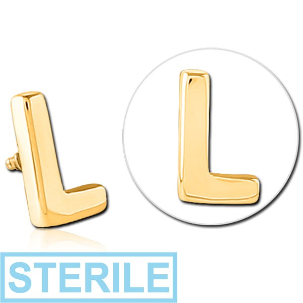 STERILE GOLD PVD COATED SURGICAL STEEL ATTACHMENT FOR 1.6MM INTERNALLY THREADED PINS - L