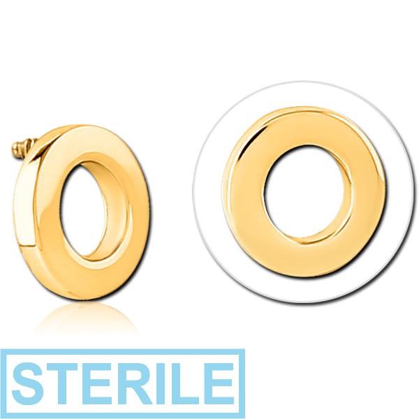 STERILE GOLD PVD COATED SURGICAL STEEL ATTACHMENT FOR 1.6MM INTERNALLY THREADED PINS - O