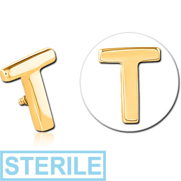 STERILE GOLD PVD COATED SURGICAL STEEL ATTACHMENT FOR 1.6MM INTERNALLY THREADED PINS - T