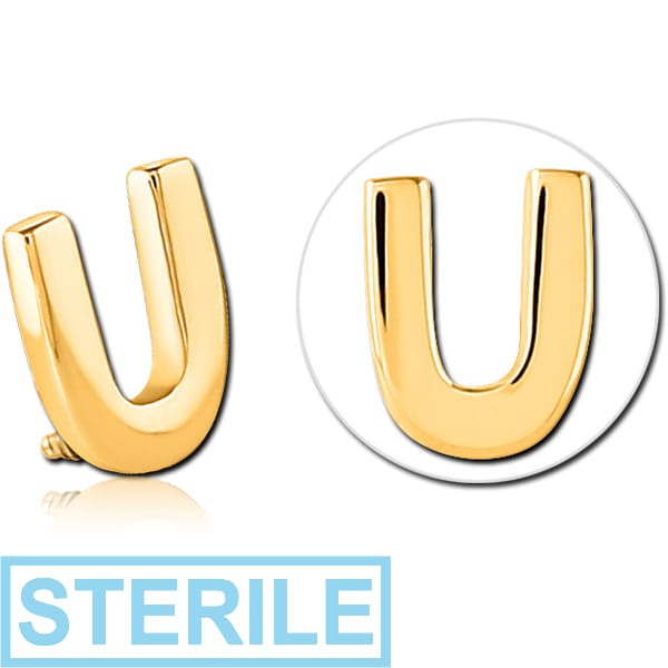 STERILE GOLD PVD COATED SURGICAL STEEL ATTACHMENT FOR 1.6MM INTERNALLY THREADED PINS - U