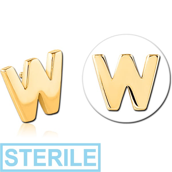 STERILE GOLD PVD COATED SURGICAL STEEL ATTACHMENT FOR 1.6MM INTERNALLY THREADED PINS - W