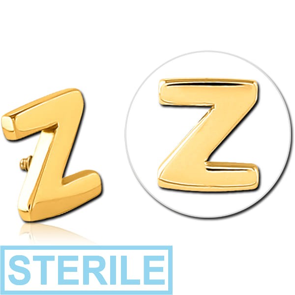 STERILE GOLD PVD COATED SURGICAL STEEL ATTACHMENT FOR 1.6MM INTERNALLY THREADED PINS - Z