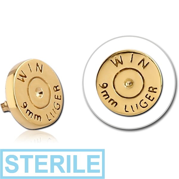 STERILE GOLD PVD COATED SURGICAL STEEL ATTACHMENT FOR 1.6MM INTERNALLY THREADED PINS