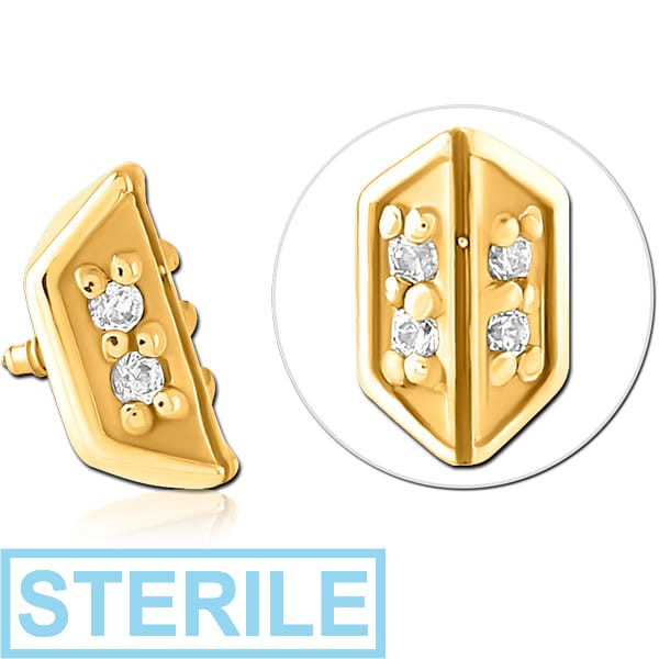 STERILE GOLD PVD SURGICAL STEEL JEWELLED MICRO ATTACHMENT FOR 1.2MM INTERNALLY THREADED PINS