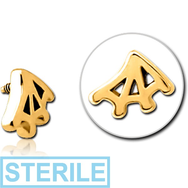 STERILE GOLD PVD COATED SURGICAL STEEL MICRO ATTACHMENT FOR 1.2MM INTERNALLY THREADED PINS - WEB