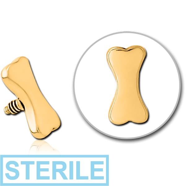STERILE GOLD PVD COATED SURGICAL STEEL MICRO ATTACHMENT FOR 1.2MM INTERNALLY THREADED PINS - BONE