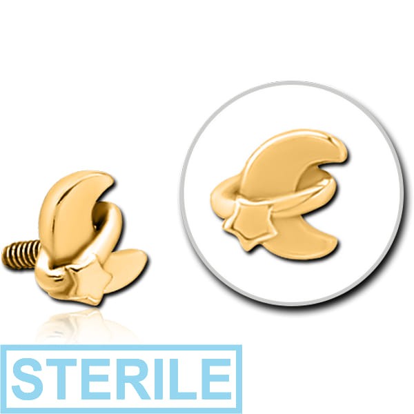 STERILE GOLD PVD COATED SURGICAL STEEL MICRO ATTACHMENT FOR 1.2MM INTERNALLY THREADED PINS - ANNULAR ECLIPSE AND STAR