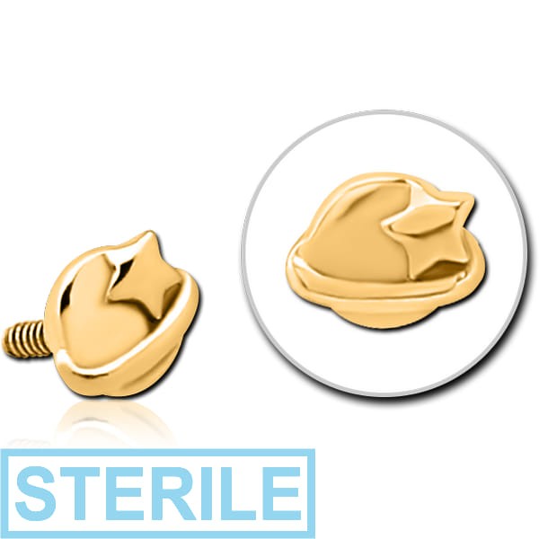 STERILE GOLD PVD COATED SURGICAL STEEL MICRO ATTACHMENT FOR 1.2MM INTERNALLY THREADED PINS - EYE STAR