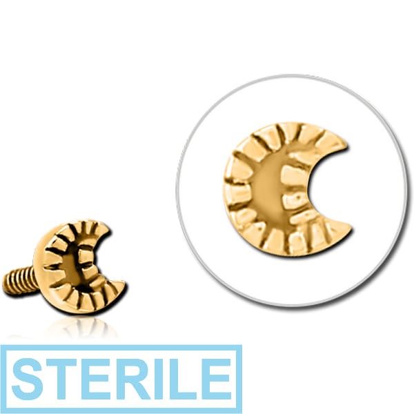 STERILE GOLD PVD COATED SURGICAL STEEL MICRO ATTACHMENT FOR 1.2MM INTERNALLY THREADED PINS - CRESCENT