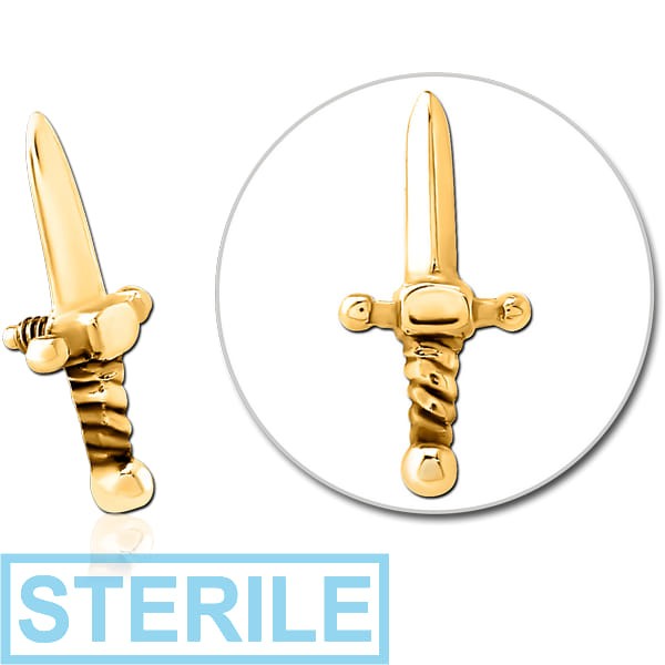 STERILE GOLD PVD COATED SURGICAL STEEL MICRO ATTACHMENT FOR 1.2MM INTERNALLY THREADED PINS - SWORD