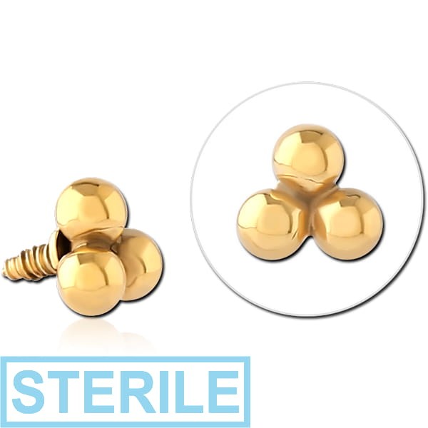 STERILE GOLD PVD COATED SURGICAL STEEL MICRO ATTACHMENT FOR 1.2MM INTERNALLY THREADED PINS