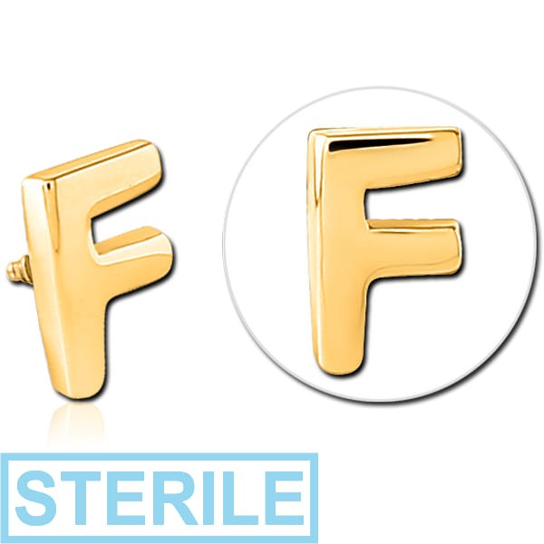 STERILE GOLD PVD COATED SURGICAL STEEL MICRO ATTACHMENT FOR 1.2MM INTERNALLY THREADED PINS - F