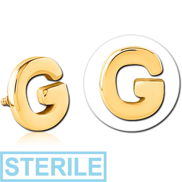 STERILE GOLD PVD COATED SURGICAL STEEL MICRO ATTACHMENT FOR 1.2MM INTERNALLY THREADED PINS - G