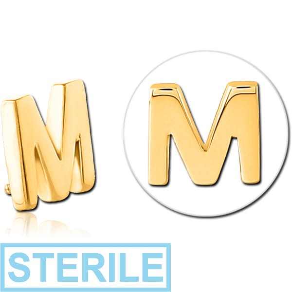 STERILE GOLD PVD COATED SURGICAL STEEL MICRO ATTACHMENT FOR 1.2MM INTERNALLY THREADED PINS - M