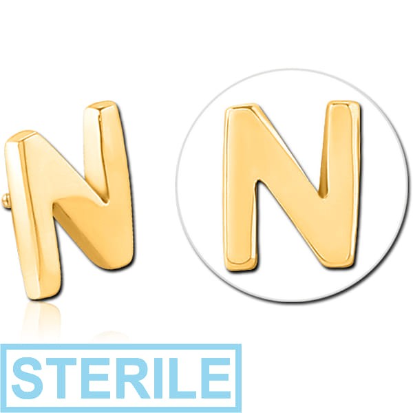 STERILE GOLD PVD COATED SURGICAL STEEL MICRO ATTACHMENT FOR 1.2MM INTERNALLY THREADED PINS - N