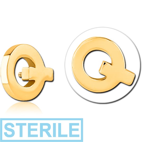 STERILE GOLD PVD COATED SURGICAL STEEL MICRO ATTACHMENT FOR 1.2MM INTERNALLY THREADED PINS - Q