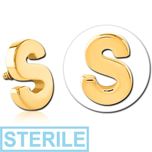 STERILE GOLD PVD COATED SURGICAL STEEL MICRO ATTACHMENT FOR 1.2MM INTERNALLY THREADED PINS - S