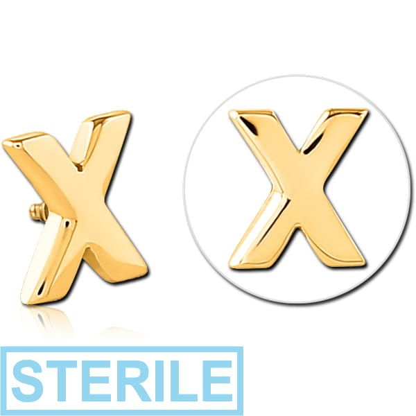STERILE GOLD PVD COATED SURGICAL STEEL MICRO ATTACHMENT FOR 1.2MM INTERNALLY THREADED PINS - X