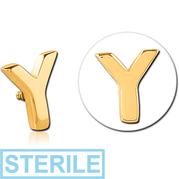 STERILE GOLD PVD COATED SURGICAL STEEL MICRO ATTACHMENT FOR 1.2MM INTERNALLY THREADED PINS - Y