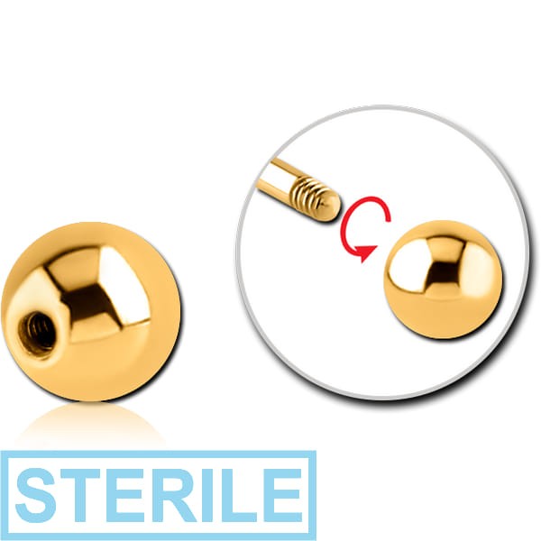 STERILE GOLD PVD COATED SURGICAL STEEL MICRO BALL