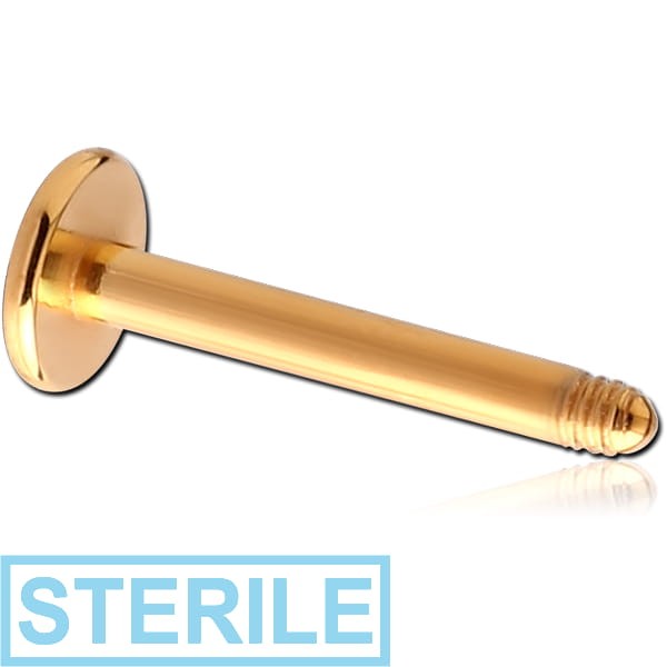 STERILE GOLD PVD COATED SURGICAL STEEL MICRO LABRET PIN