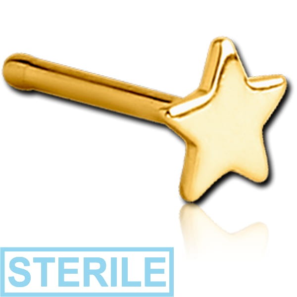 STERILE GOLD PVD COATED SURGICAL STEEL STAR NOSE BONE